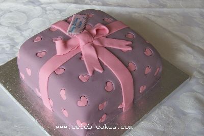 Gift wrapped present cake